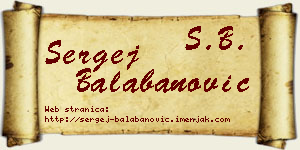 Sergej Balabanović vizit kartica
